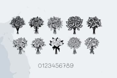 Wedding Rose Bouquet by MOMAT THIRTYONE — Dingbats Font — thumbnail 4
