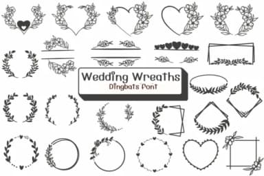 Wedding Wreaths by Ketsarin — Dingbats Font — thumbnail 1