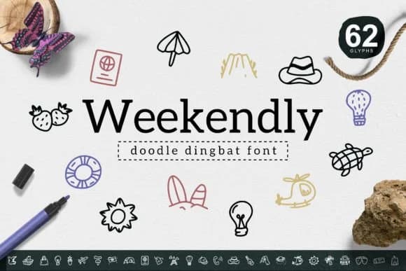 Weekendly by YandiDesigns — Dingbats Font
