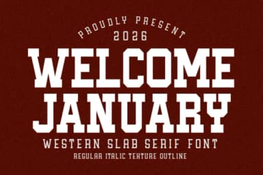 Welcome January by Almairatype Studio — Slab Serif Font — thumbnail 1