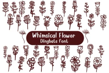 Whimsical Flower by Nongyao — Dingbats Font — thumbnail 1