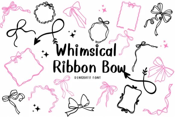 Whimsical Ribbon Bow by CHANOK — Dingbats Font