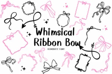 Whimsical Ribbon Bow by CHANOK — Dingbats Font — thumbnail 1