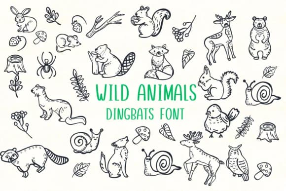 Wild Animals by Nongyao — Dingbats Font