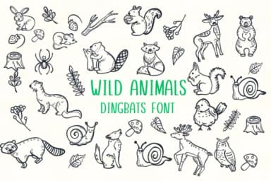 Wild Animals by Nongyao — Dingbats Font — thumbnail 1