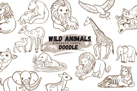 Wild Animals Doodle by Suphitchaya — Dingbats Font