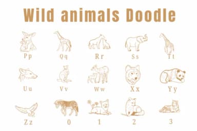Wild Animals Doodle by Suphitchaya — Dingbats Font — thumbnail 3