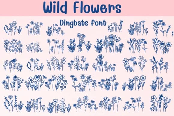 Wild Flowers by Sontaya — Dingbats Font