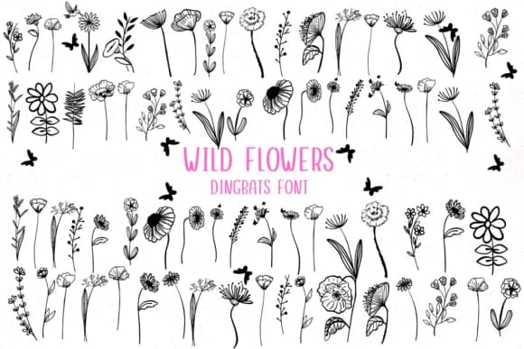 Wild Flowers by Nongyao — Dingbats Font