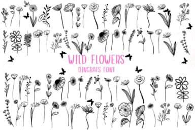Wild Flowers by Nongyao — Dingbats Font — thumbnail 1
