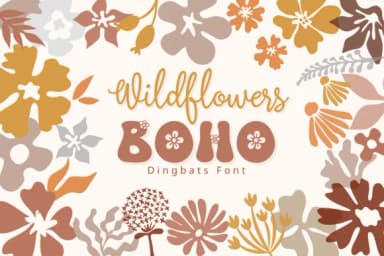 Wildflowers Boho by Pui Art — Dingbats Font — thumbnail 1