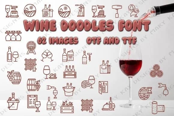 Wine Doodles by Mary Kay's Magic — Dingbats Font