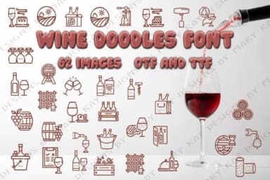 Wine Doodles by Mary Kay's Magic — Dingbats Font — thumbnail 1