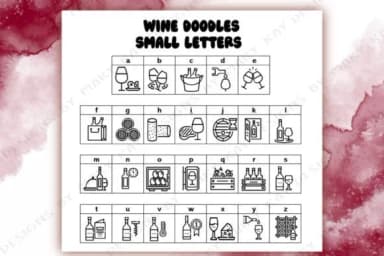 Wine Doodles by Mary Kay's Magic — Dingbats Font — thumbnail 3