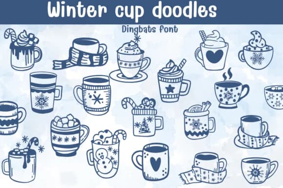Winter Cup Doodles by Sontaya — Dingbats Font