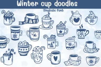 Winter Cup Doodles by Sontaya — Dingbats Font — thumbnail 1