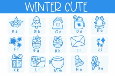 Winter Cute by Sirinart — Dingbats Font — thumbnail 2