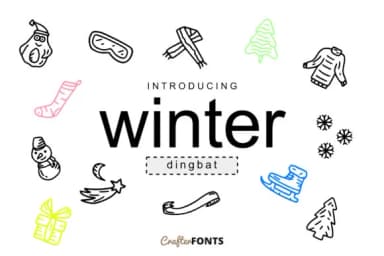 Winter Doodle by CrafterFonts — Dingbats Font — thumbnail 1