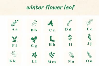 Winter Flower Leaf by Ketsarin — Dingbats Font — thumbnail 2