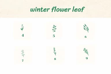 Winter Flower Leaf by Ketsarin — Dingbats Font — thumbnail 4