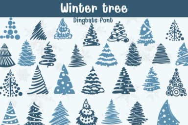 Winter Tree by Sontaya — Dingbats Font — thumbnail 1