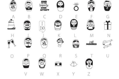 Wobblies Wedding by Illustration Ink — Dingbats Font — thumbnail 2