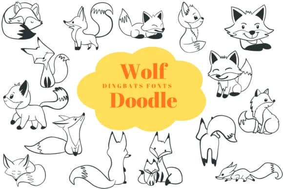 Wolf Doodle by Suphitchaya — Dingbats Font