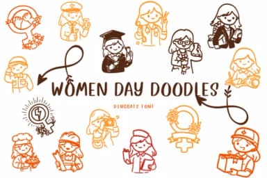 Women Day Doodles by CHANOK — Dingbats Font — thumbnail 1
