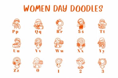 Women Day Doodles by CHANOK — Dingbats Font — thumbnail 3