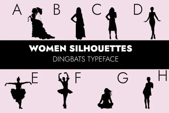 Women Silhouettes 2.0 by Minimalistartstudio — Dingbats Font