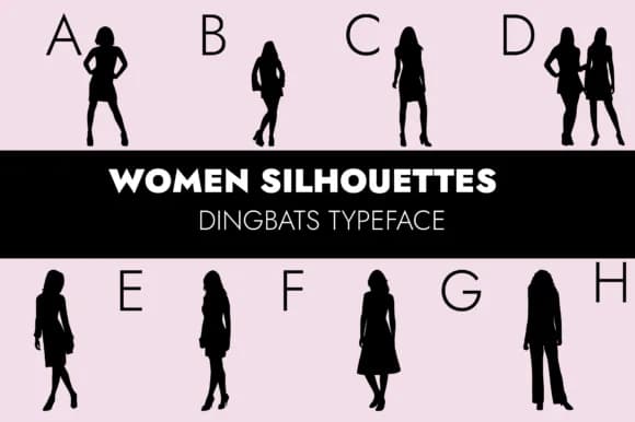 Women Silhouettes by Minimalistartstudio — Dingbats Font