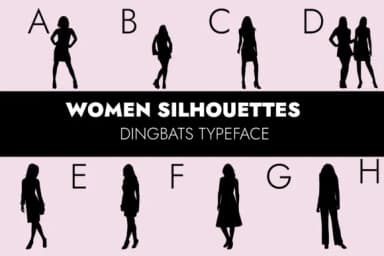 Women Silhouettes by Minimalistartstudio — Dingbats Font — thumbnail 1