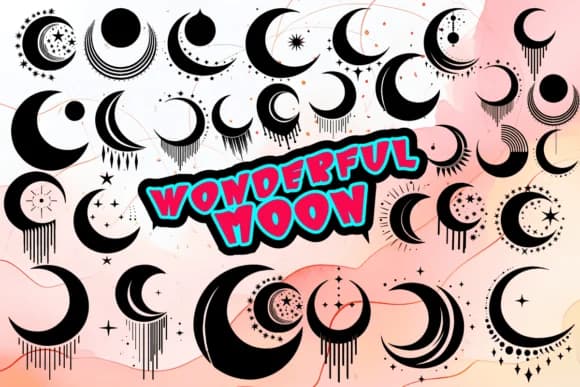 Wonderful Moon by MOMAT THIRTYONE — Dingbats Font