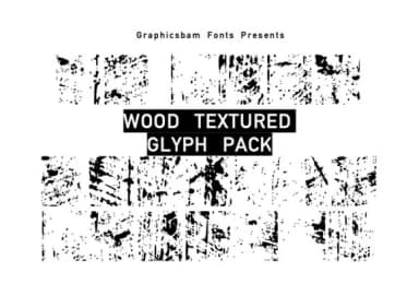 Wood Textured Glyphs by GraphicsBam Fonts — Dingbats Font — thumbnail 1