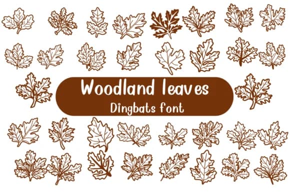 Woodland Leaves by Nongyao — Dingbats Font