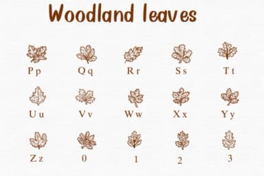 Woodland Leaves by Nongyao — Dingbats Font — thumbnail 3