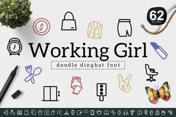 Working Girl by YandiDesigns — Dingbats Font