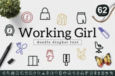 Working Girl by YandiDesigns — Dingbats Font — thumbnail 1