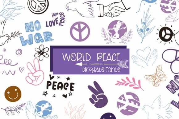 World Peace by Sirinart — Dingbats Font — preview 1