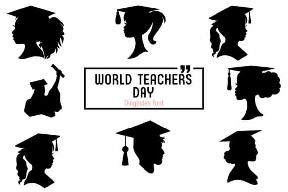 World Teachers Day by Chada Art — Dingbats Font