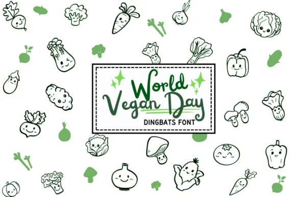 World Vegan Day by PraewDesigns — Dingbats Font