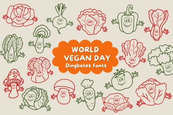 World Vegan Day by Natchuta — Dingbats Font
