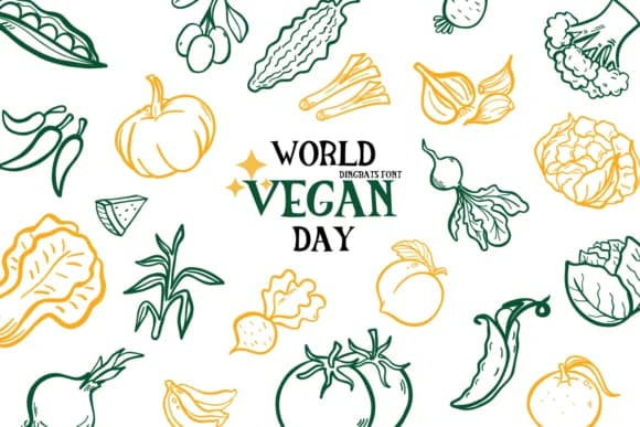 World Vegan Day by Bee piyanuch — Dingbats Font