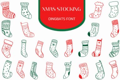 Xmas Stocking by Heartcraft Atelier — Dingbats Font — thumbnail 1
