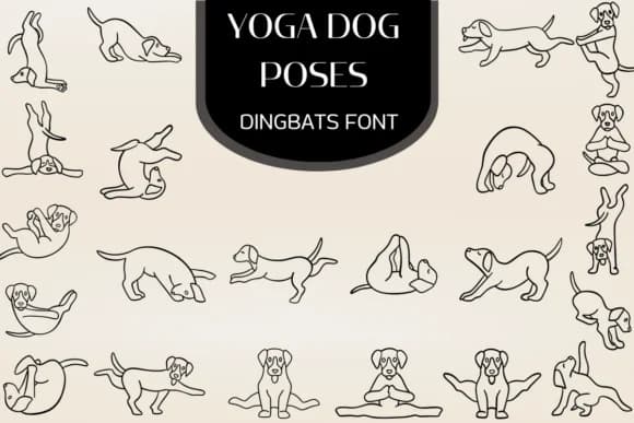 Yoga Dog Poses by Heartcraft Atelier — Dingbats Font