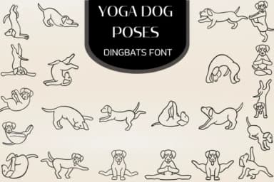 Yoga Dog Poses by Heartcraft Atelier — Dingbats Font — thumbnail 1