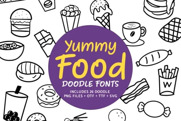 Yummy Food by digitalplannerland — Dingbats Font