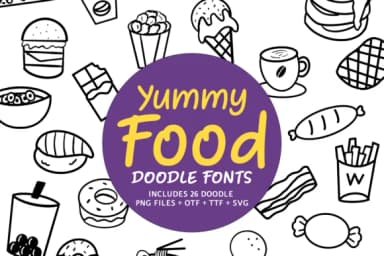 Yummy Food by digitalplannerland — Dingbats Font — thumbnail 1