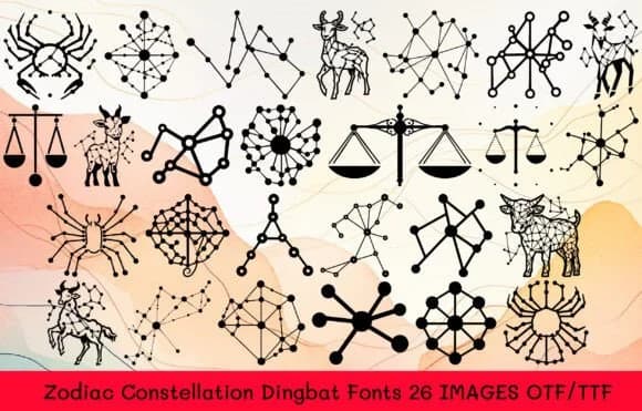 Zodiac Constellation by MOMAT THIRTYONE — Dingbats Font
