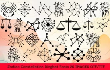 Zodiac Constellation by MOMAT THIRTYONE — Dingbats Font — thumbnail 1